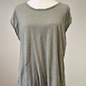 Tahari 100% Linen Button Back Top Size Large